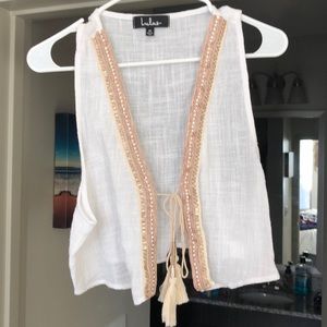 White beach cover up or tank